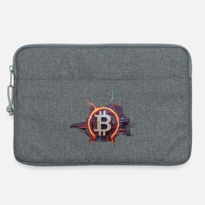Cyber-Modern Bitcoin Design - Laptoptasche 13" - Grau meliert