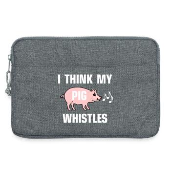 I think my pig whistles - Laptop bag 13" - heather grey - Front