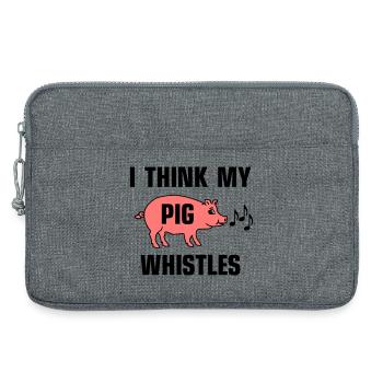 I think my pig whistles - Laptop bag 13" - heather grey - Front