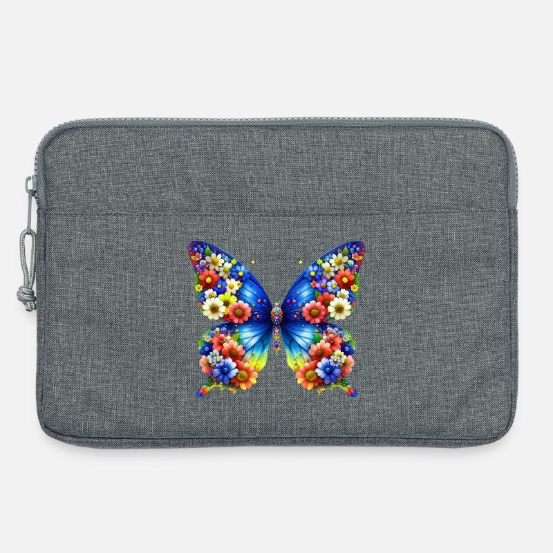 Schmetterling - Laptoptasche 13" - Grau meliert