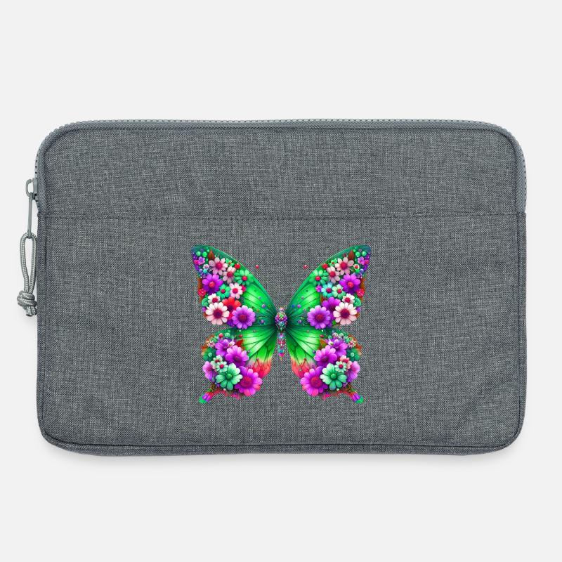 Schmetterling - Laptoptasche 13" - Grau meliert