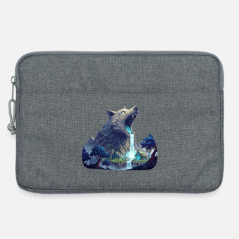 Wolf Wasserfall - Laptoptasche 13" - Grau meliert