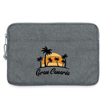 Gran Canaria Sonnenuntergang mit Palmen - Laptoptasche 13" - Grau meliert - Vorne