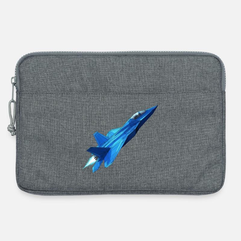 Geometrischer Blaujet - Laptoptasche 13" - Grau meliert
