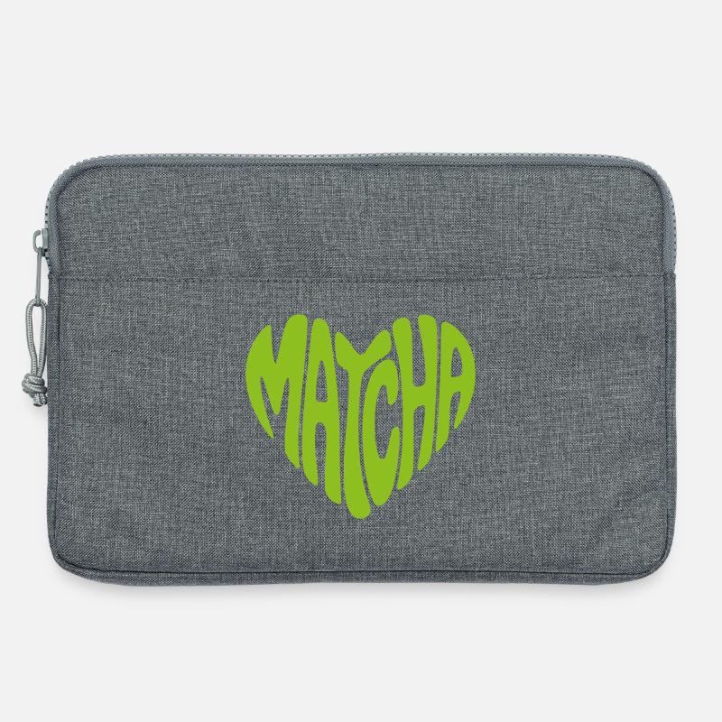 Matcha Herz Form - Laptoptasche 13" - Grau meliert