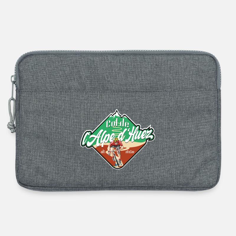 Col de l'Alpe d'Huez Radfahrer - Laptoptasche 13" - Grau meliert