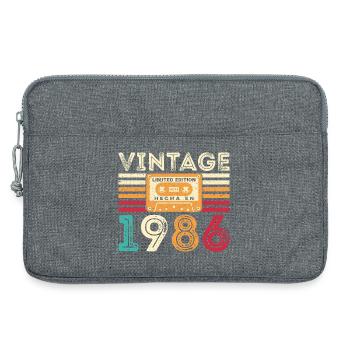 1986 Vintage Retro Geburtstagsgeschenk - Laptoptasche 13" - Grau meliert - Vorne