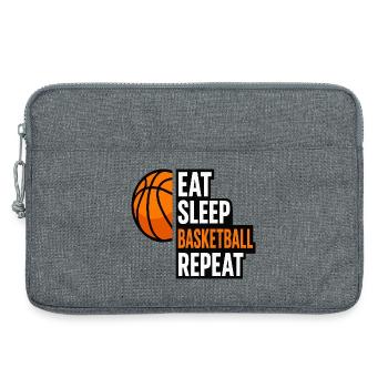 Citation répétée de Eat Sleep Basketball - Sacoche pour ordinateur portable 13 pouces - gris chiné - Devant