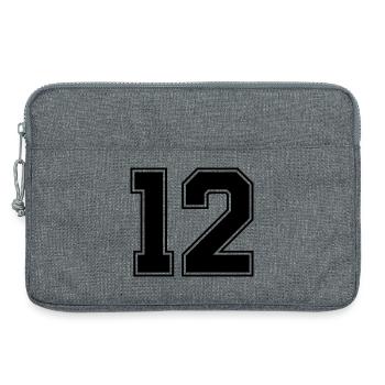 12 Zahl - Laptoptasche 13" - Grau meliert - Vorne