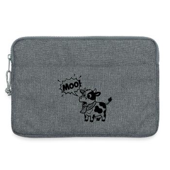 Funny Cow Moo Comic Speech Bubble - Laptop bag 13" - heather grey - Front