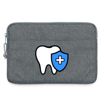 Zahn Symbol Zahnarzt - Laptoptasche 13" - Grau meliert - Vorne