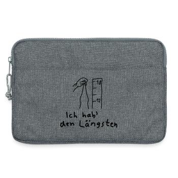 Ich hab den Längsten Witzig Schwanz Pimmel Cock  - Laptoptasche 13" - Grau meliert - Vorne