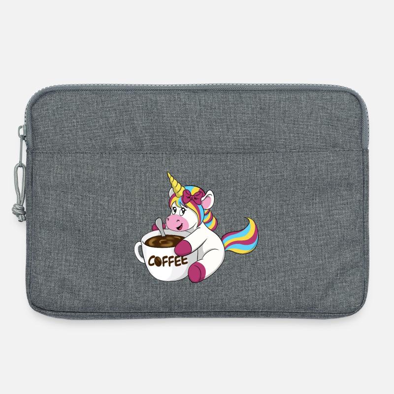 Kaffee Einhorn - Laptoptasche 13" - Grau meliert