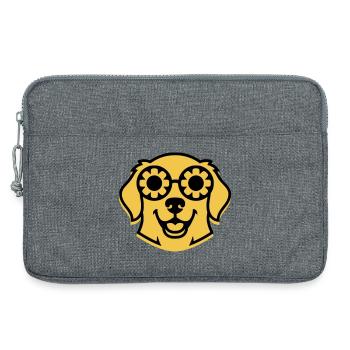 Cool Retriever Glasses Hippie Dog - Laptop bag 13" - heather grey - Front