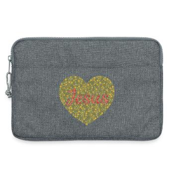 Jesus liebt dich | Glaube | Geschenk - Laptoptasche 13" - Grau meliert - Vorne