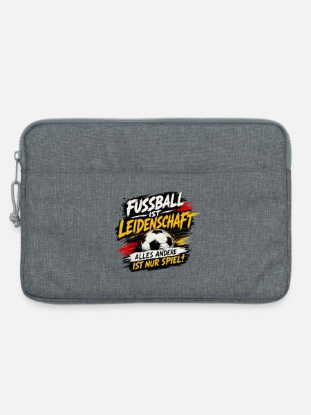 Fussball ist Leidenschaft Länderspiel Fan - Laptoptasche 13" - Grau meliert