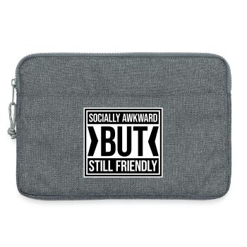 Socially Awkward But Still Friendly Lustig Spruch - Laptoptasche 13" - Grau meliert - Vorne