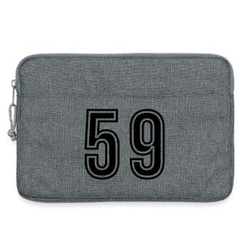 Symbole du chiffre 59 - Sacoche pour ordinateur portable 13 pouces - gris chiné - Devant