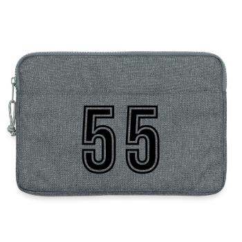 Symbole du chiffre 55 - Sacoche pour ordinateur portable 13 pouces - gris chiné - Devant