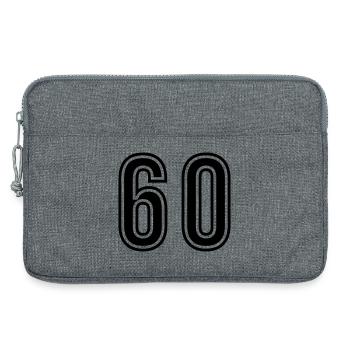 Symbole du chiffre 60 - Sacoche pour ordinateur portable 13 pouces - gris chiné - Devant