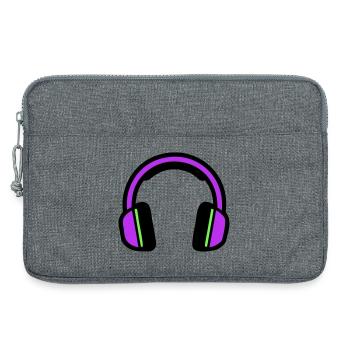 Silhouette musicale des écouteurs - Sacoche pour ordinateur portable 13 pouces - gris chiné - Devant