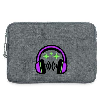 Headphones Stars Icon - Laptop bag 13" - heather grey - Front