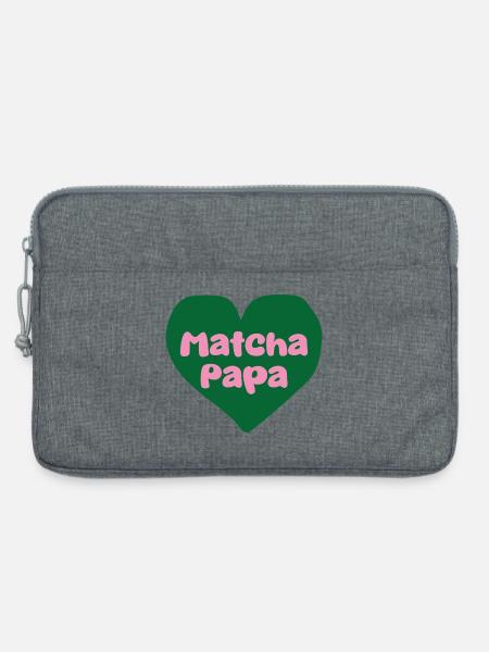 Matcha Papa Herzdesign - Laptoptasche 13" - Grau meliert