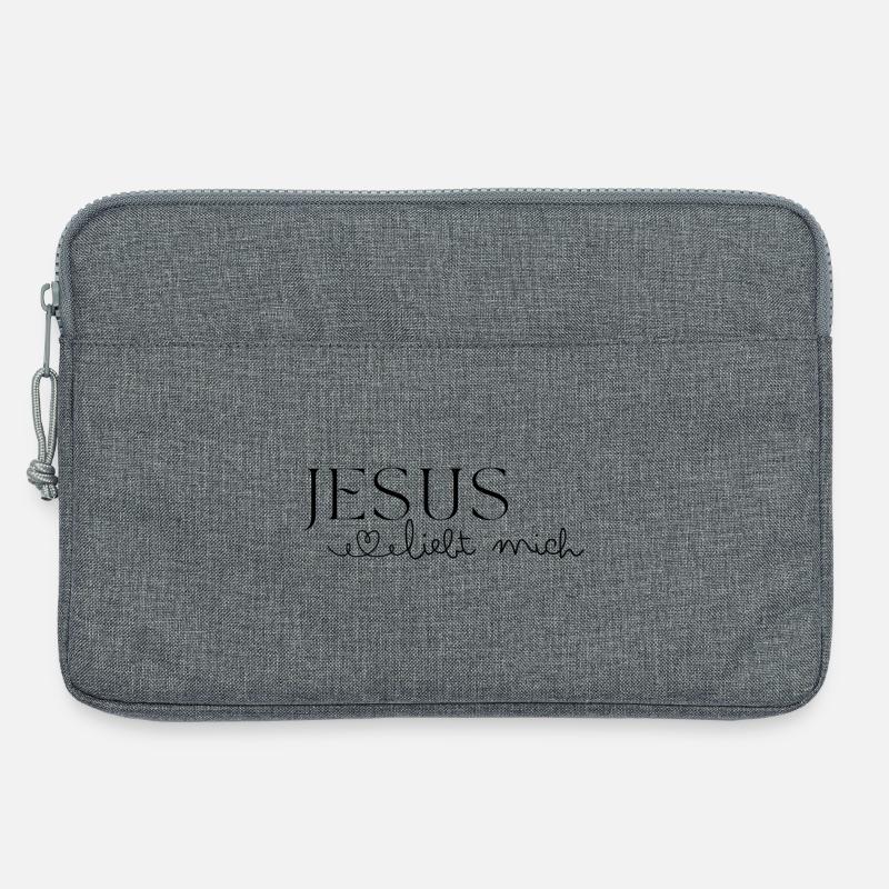 Jesus liebt mich - Laptoptasche 13" - Grau meliert