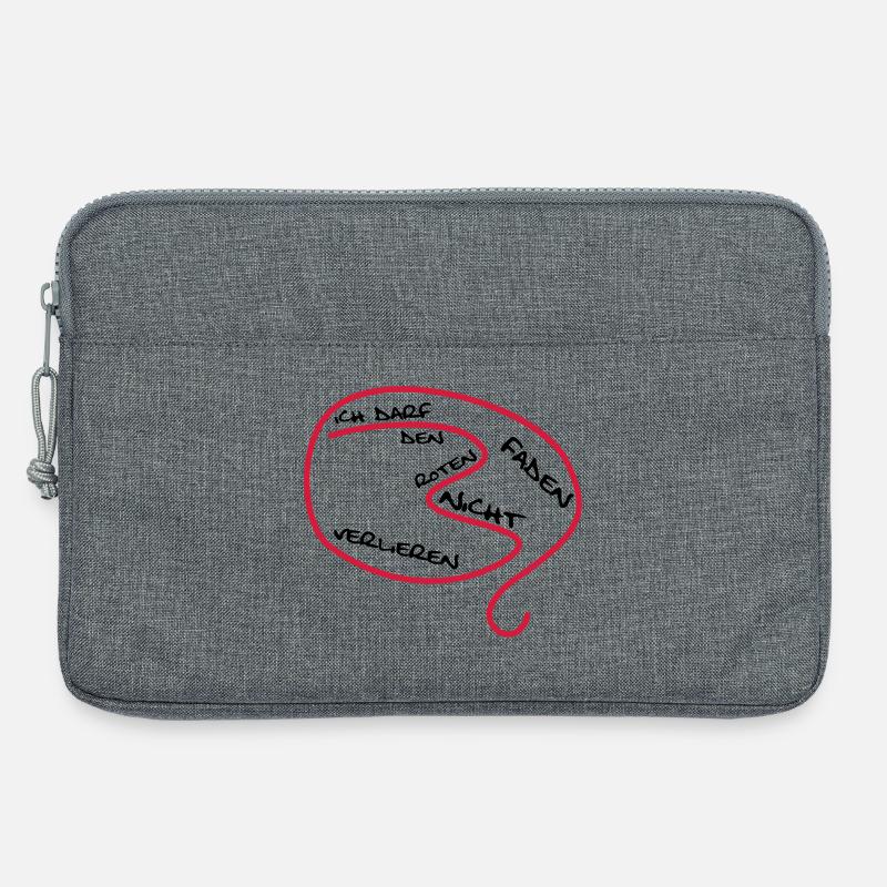 Der rote Faden... - Laptoptasche 13" - Grau meliert