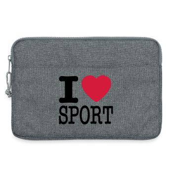 J'aime le sport - Sacoche pour ordinateur portable 13 pouces - gris chiné - Devant