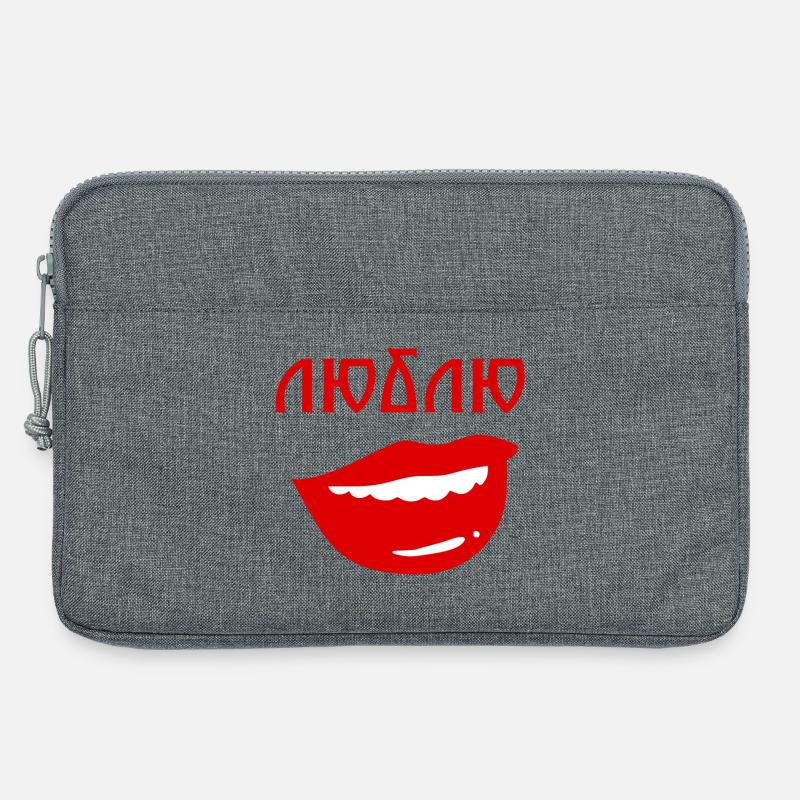 Lippen mit umgekehrtem Textdesign - Laptoptasche 13" - Grau meliert