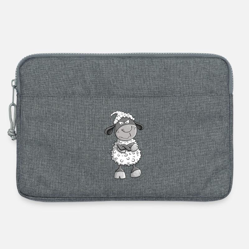 Nö Schaf I Nein Statement Comic Tiermotiv Fun - Laptoptasche 13" - Grau meliert