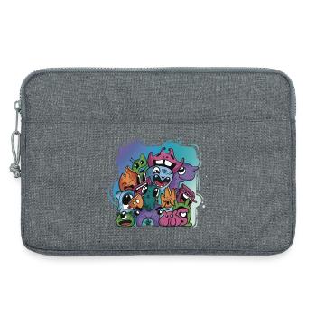 Monstre fantasy doodle art dessin personnages - Sacoche pour ordinateur portable 13 pouces - gris chiné - Devant