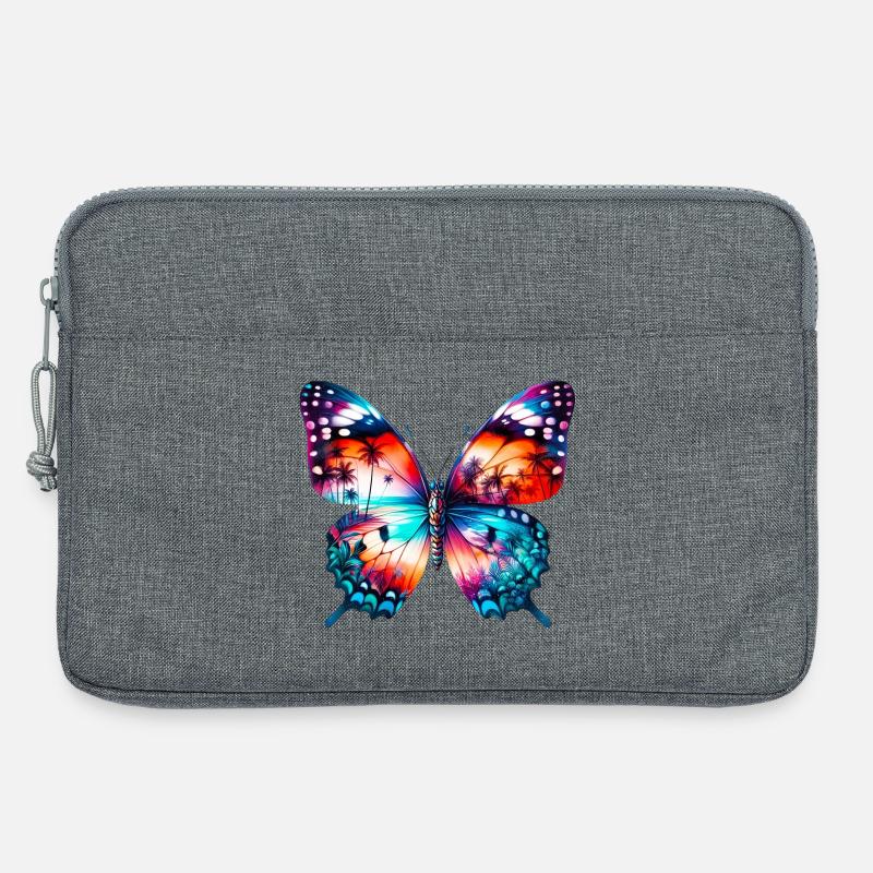 Schmetterling - Laptoptasche 13" - Grau meliert