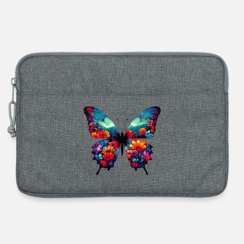 Schmetterling - Laptoptasche 13" - Grau meliert