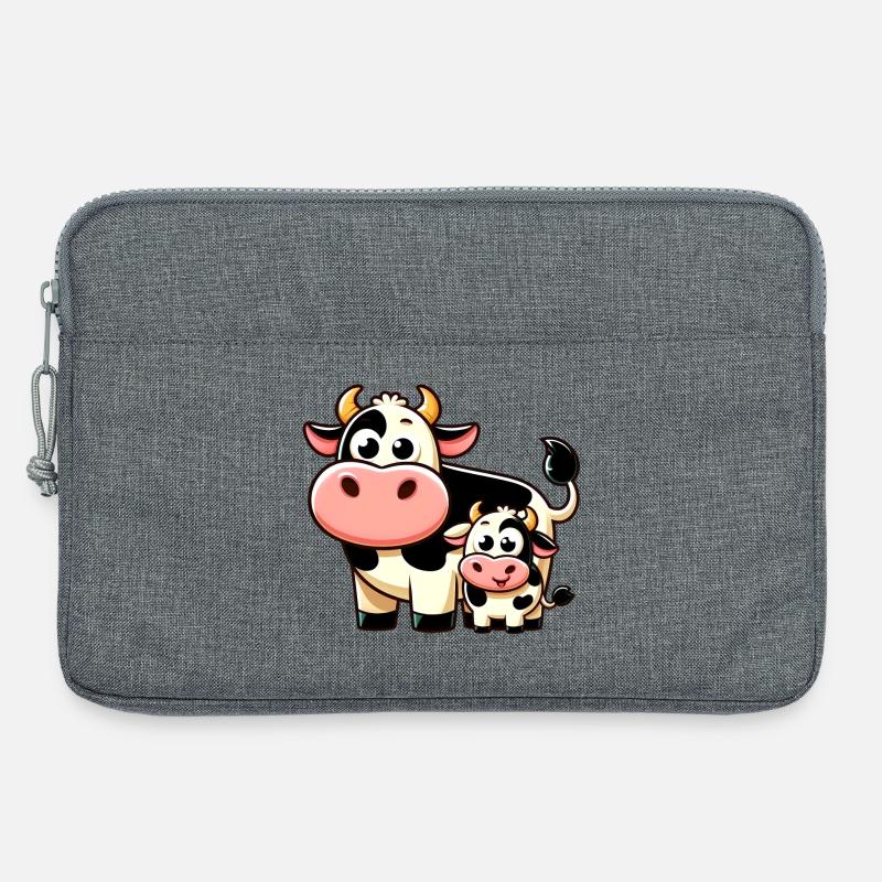 Kuh Kühe - Laptoptasche 13" - Grau meliert