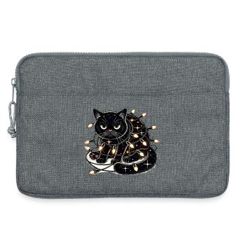 Grumpy Christmas Cat. Meow but please without tinsel - Laptop bag 13" - heather grey - Front