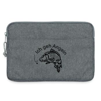 Elegante Karpfensilhouette - Laptoptasche 13" - Grau meliert - Vorne