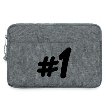 Number 1 # - Laptop bag 13" - heather grey - Front