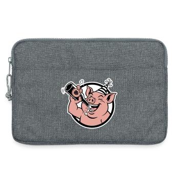 Piggy with Celebration Bottle - Laptop bag 13" - heather grey - Front