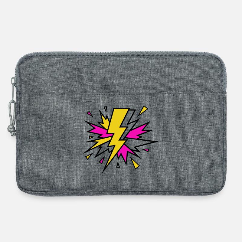 Gelber Strahl Neon-Explosion - Laptoptasche 13" - Grau meliert
