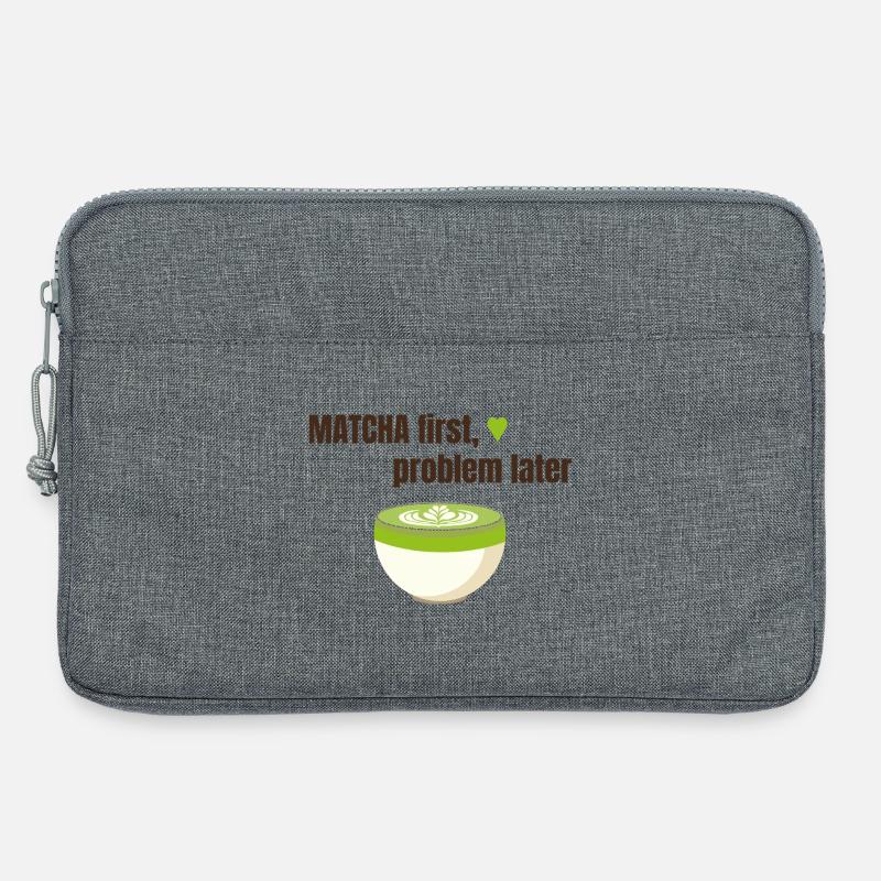 Matcha first, problem later - Laptoptasche 13" - Grau meliert