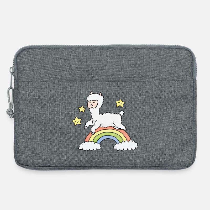 Alpaca Rainbow Dream - Laptop bag 13" - heather grey