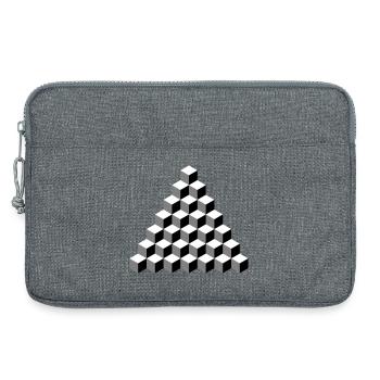 Pyramide cubique isométrique - Sacoche pour ordinateur portable 13 pouces - gris chiné - Devant