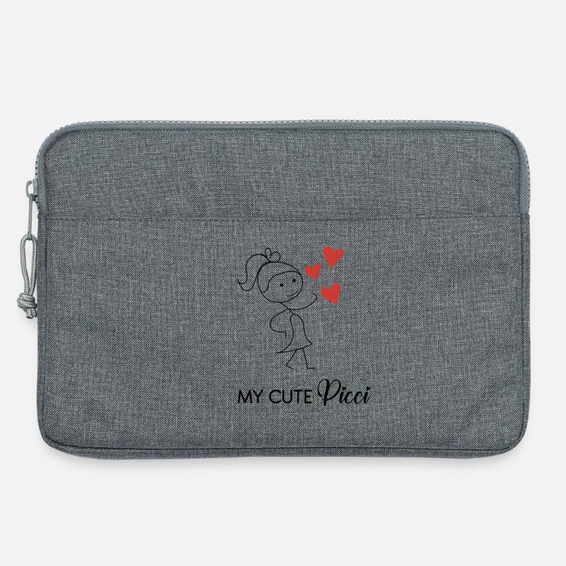 Süßes Mädchen mit kleinen Herzen - Laptoptasche 13" - Grau meliert