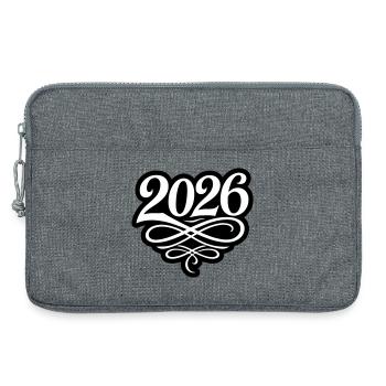 Année 2026 - Sacoche pour ordinateur portable 13 pouces - gris chiné - Devant