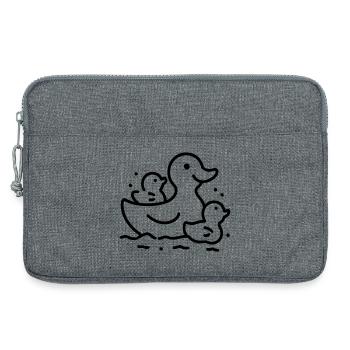 famille canard - Sacoche pour ordinateur portable 13 pouces - gris chiné - Devant