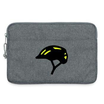 Silhouette du casque de vélo - Sacoche pour ordinateur portable 13 pouces - gris chiné - Devant