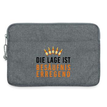 Die Lage ist besäufniserregend, Bierflaschen, Fasc - Laptoptasche 13" - Grau meliert - Vorne
