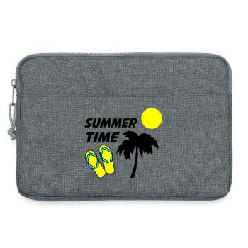 Tongs de plage au soleil - Sacoche pour ordinateur portable 13 pouces - gris chiné - Devant